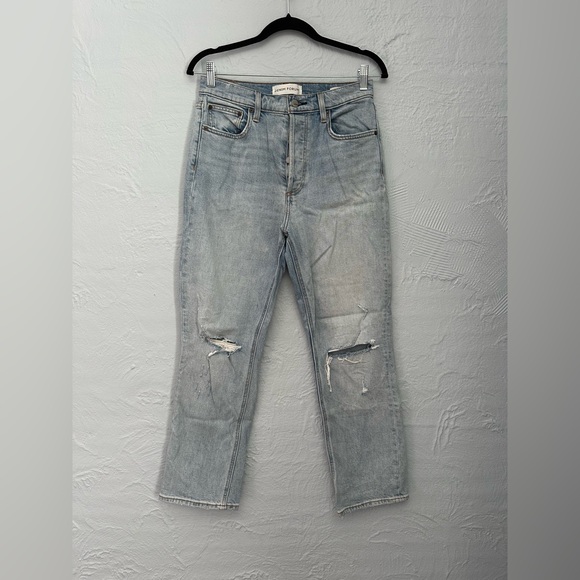 Denim Forum Denim - Denim Forum The Arlo High Rise Straight Light Wash Jeans
